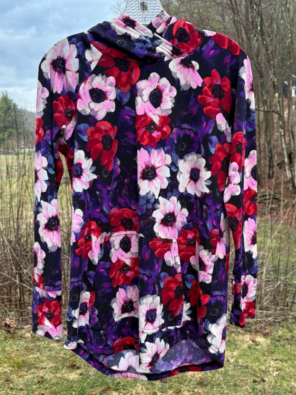 LULAROE floral hooded pullover